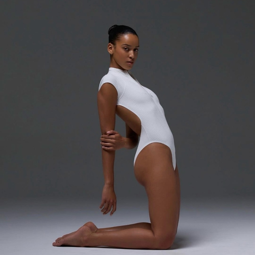 Gigi C Lilith White Snakeskin Surf Suit SzXS